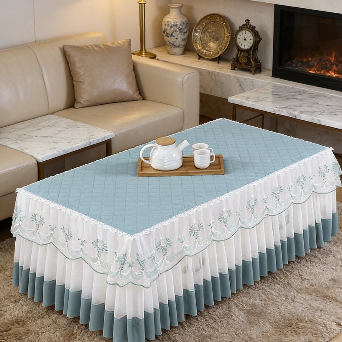 加厚布艺茶几垫桌布蕾丝花边特价家用客厅防滑茶几套防尘罩茶桌套,居家布艺,茶几垫,淘宝优惠券,粉丝福利购,淘宝优惠卷