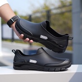 水鞋 男款 时尚 浅口防水鞋 工作轻便 厨房防滑鞋 短筒厨师鞋 男低帮雨鞋