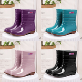雨鞋 中筒雨靴加棉保暖胶鞋 女士短筒水鞋 四季 女款 防滑防水时尚 套鞋