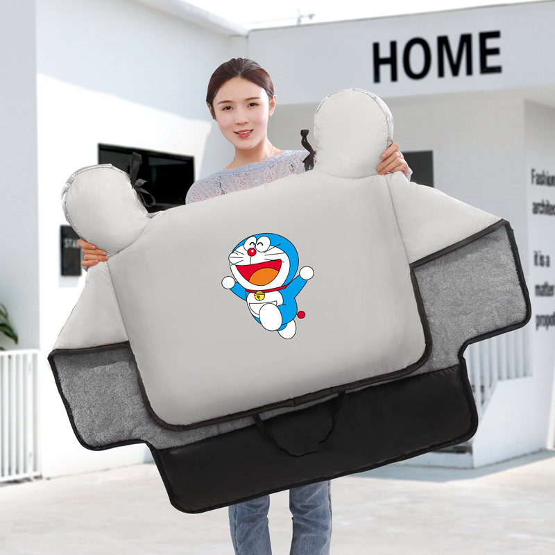 电动车挡风被冬季哆啦a梦电瓶车