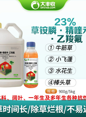 草铵膦精喹禾乙羧氟禾本科阔叶草抗性杂草园耕地除草剂
