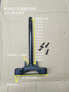 电动车配件新国标27芯正孔斜孔前叉转向柱方向柱三星柱雅爱台立管