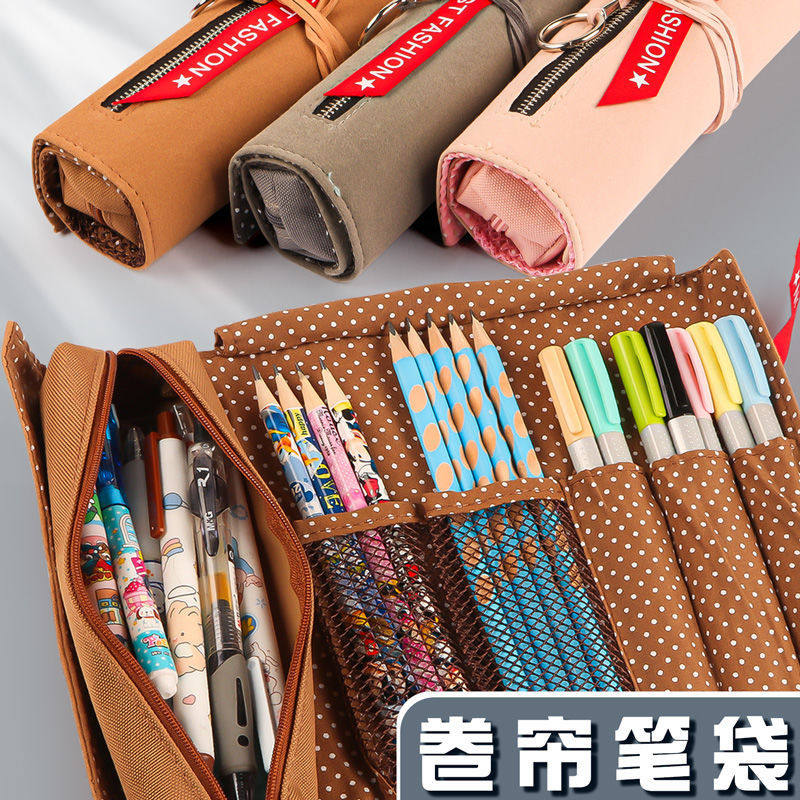 新款多功能帆布铅笔袋女生大容量文具盒铅笔盒男女孩日系ins可爱中