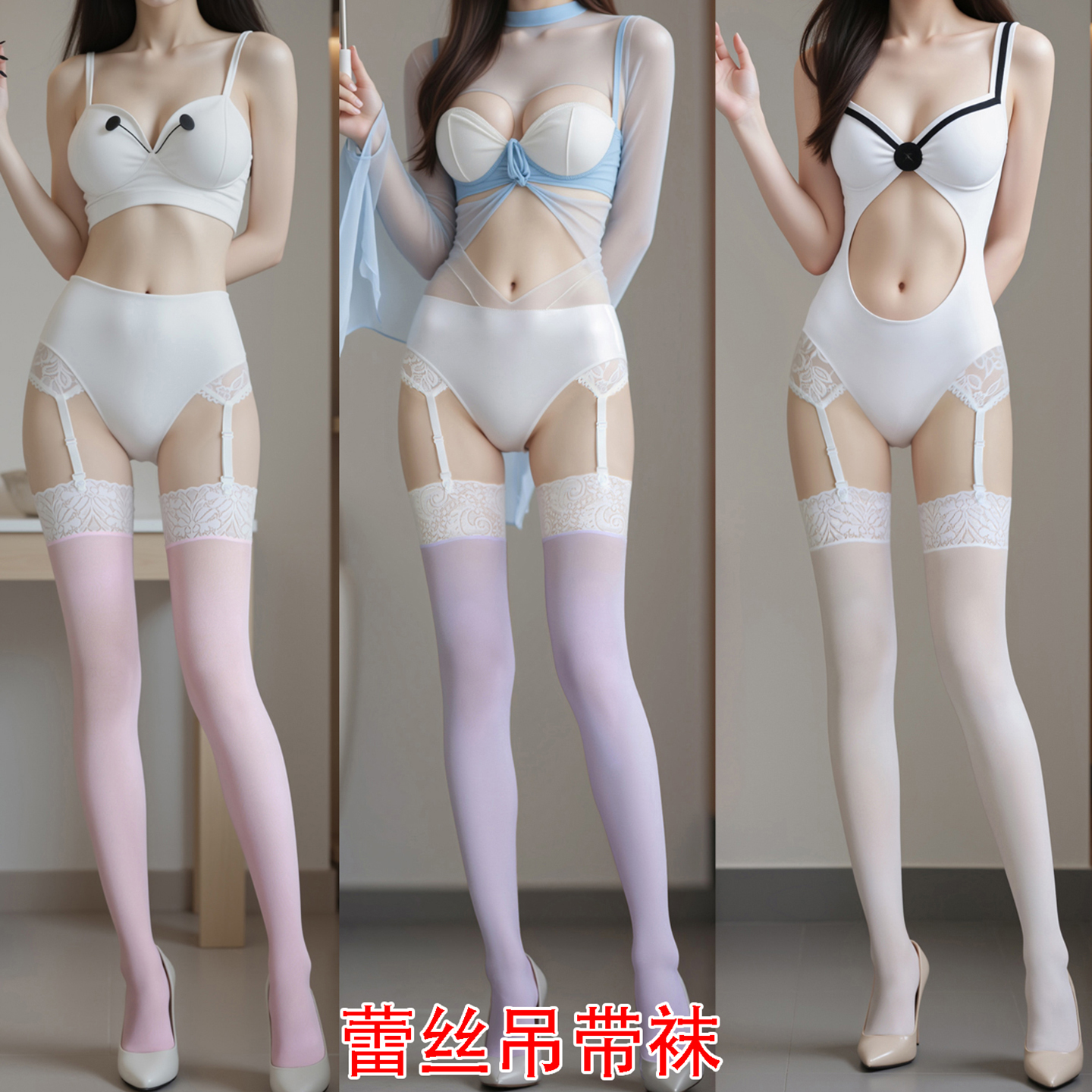 春秋中厚天鹅绒性感吊带袜