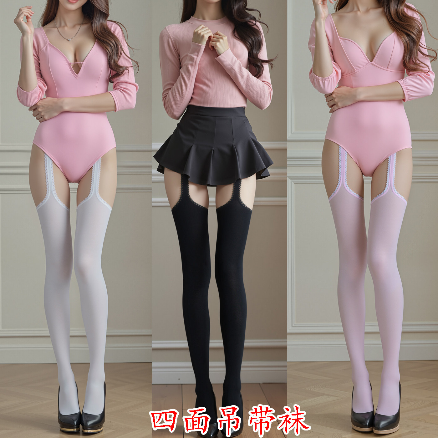 春秋花边吊带袜天鹅绒性感吊带连裤袜女士防滑长筒连袜连脚无裆,女士内衣/男士内衣/家居服,连裤袜/打底袜,淘宝优惠券,粉丝福利购,淘宝优惠卷