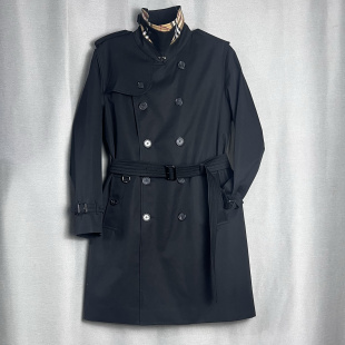 新款 suddison自制肯辛顿战壕风衣男中长款 黑色军政风外套2026春装