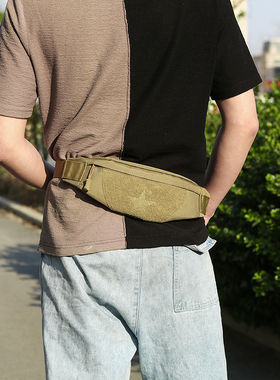 户外耐磨防水腰包男士休闲运动骑行胸包男工地干活用多功能手机包