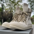 Classic Off-White Canvas High-Top Sneakers
