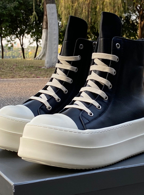 2023欧美潮鞋 RO FABLED高帮鞋男鞋真皮厚底双层底系带休闲鞋子女
