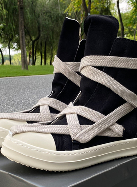2023ss潮鞋 RO FABLED 五芒星帆布鞋男鞋粗鞋带厚底系带拉链单鞋