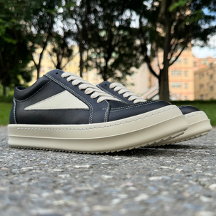 男厚底黑白系带暗黑高街休闲板鞋 FABLED真皮低帮鞋 潮欧 2023秋