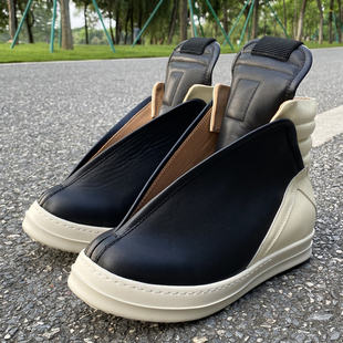 厚底大飞机鞋 FABLED 男真皮高街欧美潮鞋 倒三角高帮鞋 2025ss