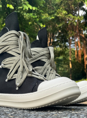 RO FABLED 帆布鞋男鞋高帮鞋五芒星交叉绑带休闲潮鞋透气女鞋子