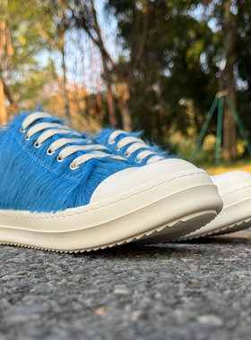 蓝色马毛 RO FABLED 低帮鞋男鞋真皮鞋系带个性欧美潮鞋女 伊文高