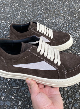 2023ssRO FABLED低帮鞋男鞋真皮板鞋咖啡色磨砂皮厚底欧美潮鞋女