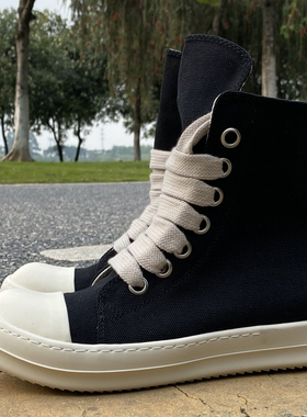 2025 RO FABLED高帮鞋帆布鞋男粗鞋带个性潮鞋板鞋韩版休闲厚底鞋
