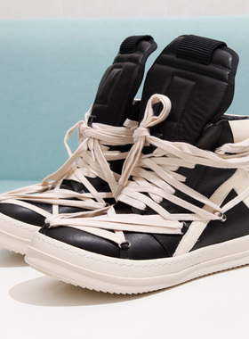 欧美潮鞋 RO FABLED 高帮鞋倒三角五芒星真皮男鞋六芒星几何图形