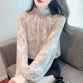 水墨印花雪纺衬衫 设计感插肩袖 女长袖 新款 别致上衣 2024年春装 时尚