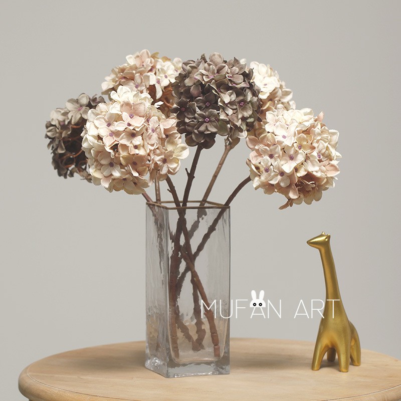 复古秋色绣球仿真花假花