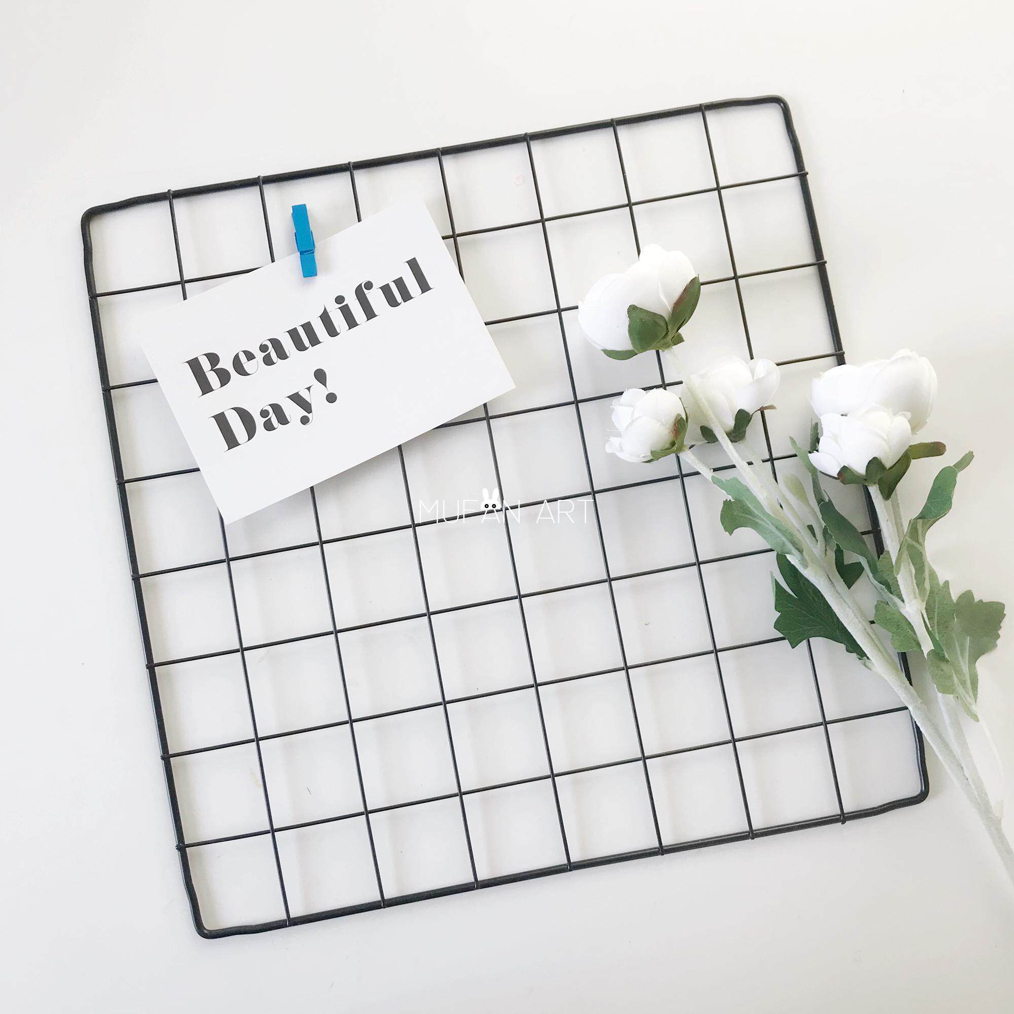 ins拍照百搭铁艺小网格35*35cm摆拍背景网片照片墙装饰网格正方形