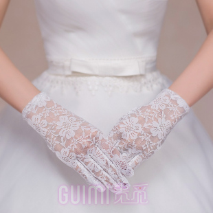 韩版短款蕾丝手套女优雅礼服复古性感旗袍礼仪新娘婚纱宴会配饰