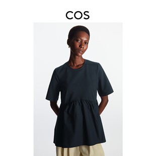 COS женщины досуг издание тип краткое модель Складывать круглый вырез куртка темно-синий новые товары 1092102002