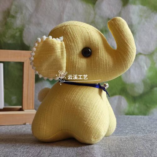 手工布艺小象吉祥车载摆件