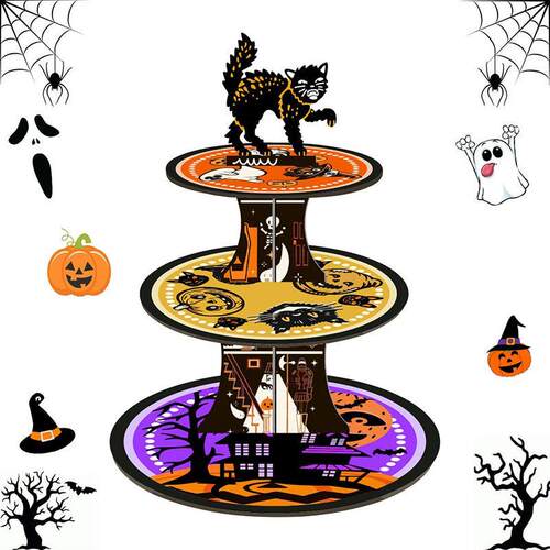 万圣Halloween decoration cake stand dessert toppie table set