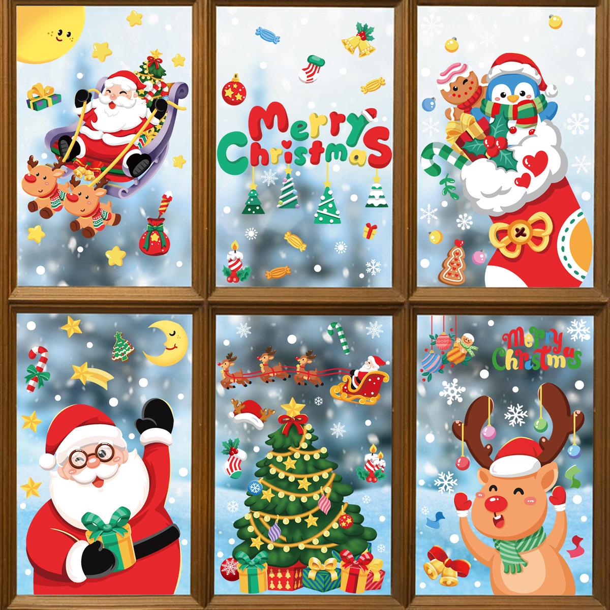 Christmas decoration snowflake stickers, Santa Claus window
