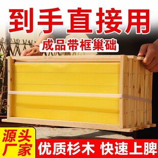 成品标准尺寸巢框带巢础中意蜂通用杉木带框巢础蜜蜂巢脾养蜂工具