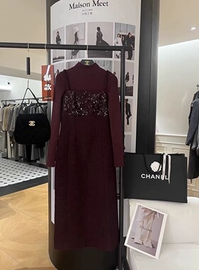 【现货】mi2naa车厘子连衣裙女礼服裙高端精致修身显瘦法式长裙子