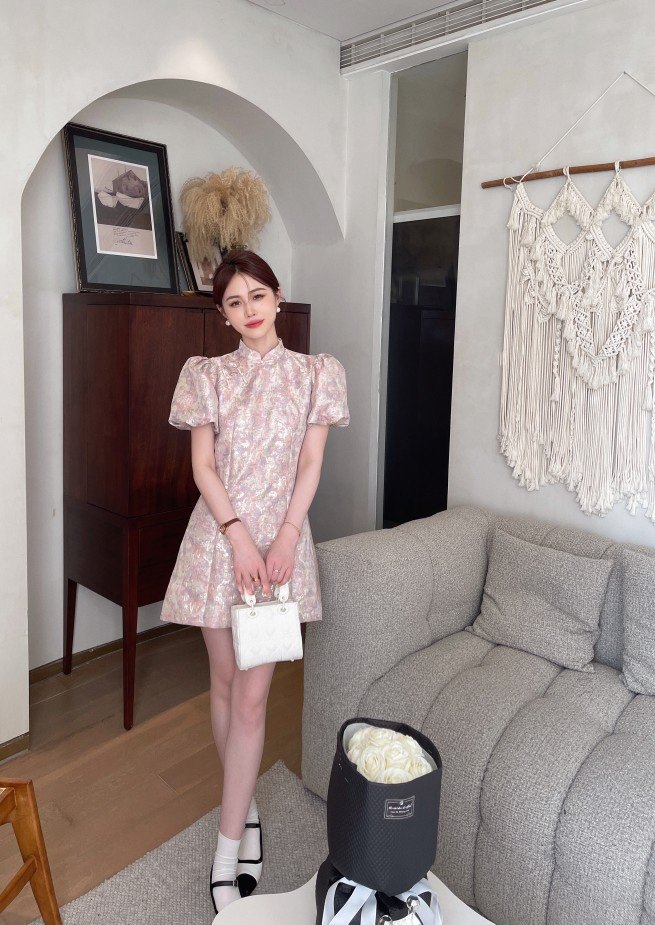 【现货】欧货25夏季新款国风新中式改良旗袍千金气质粉色连衣裙,女装/女士精品,连衣裙,淘宝优惠券,粉丝福利购,淘宝优惠卷