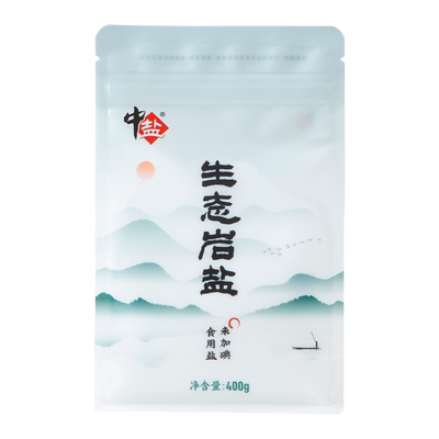 中盐 未加碘 生态岩盐400g/袋 食用盐无碘盐 小粒精制盐调味盐