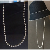 韩版 挂链衣服配饰 饰珍珠链条防风挂绳公主风女生露背装 时尚 帽子装