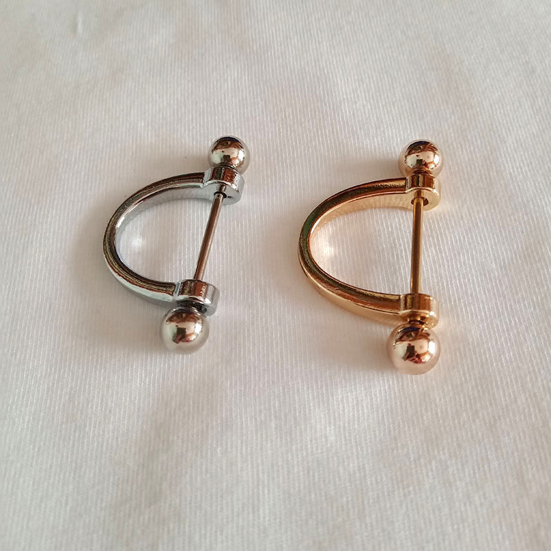 韩版双头螺旋金属C型D螺丝扣可拆卸大衣毛衣袖扣收口固定纽扣配饰