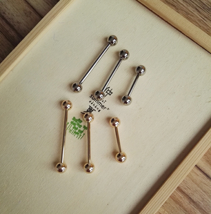 双头一字铜插针螺纹可旋转胸针衣服袖口别针扣衬衫领针鞋扣包包扣