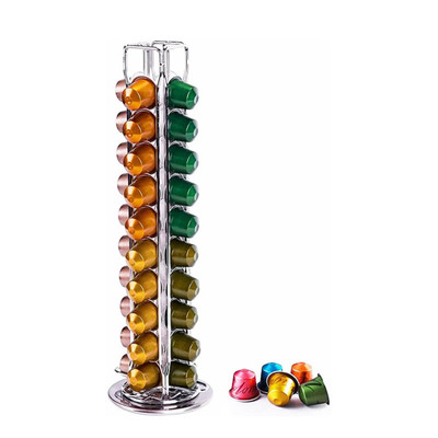 适用于Nespresso奈斯派索胶囊咖啡架40粒360度旋转展示收纳置物架