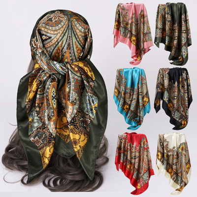 90cm Paisley Scarf | Women's Faux Silk Bandana