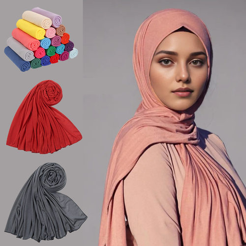 Solid Color Mercerized Cotton Scarf, Soft & Breathable