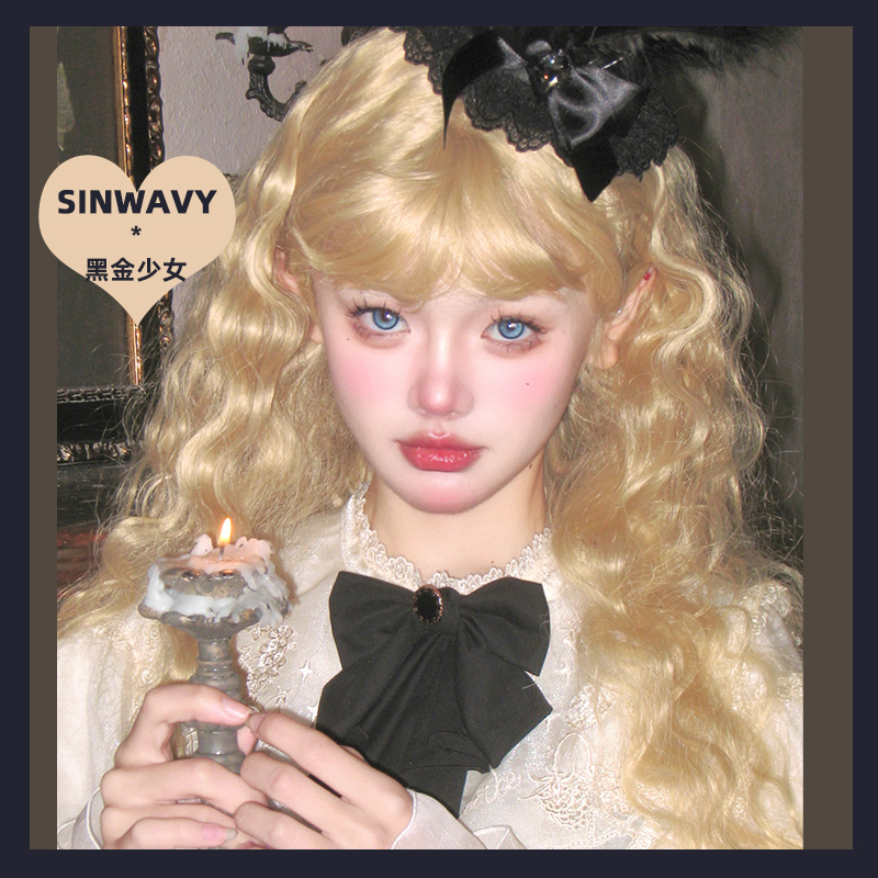 天使金密羊毛卷蓬松假发