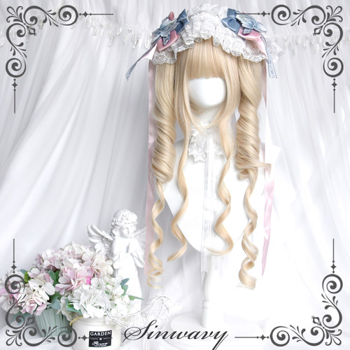 斯万家-lolita假发单罗马卷双马尾珍珠米色可爱假发-|油画系|