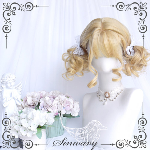 斯万家DOLL感可爱金色短卷假发