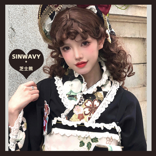 斯万家-DOLL感卷刘海焦糖棕色可爱洛丽塔蓬松娃娃短卷发-|芝士熊|