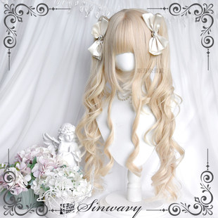 斯万家-米色洛丽塔doll感双马尾可爱lolita长卷假发-|人偶少女|