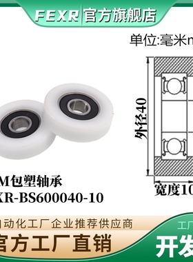 BS600040-10平面包塑轴承滑轮尺寸10*40*10MM尼龙轮POM塑料轮耐磨