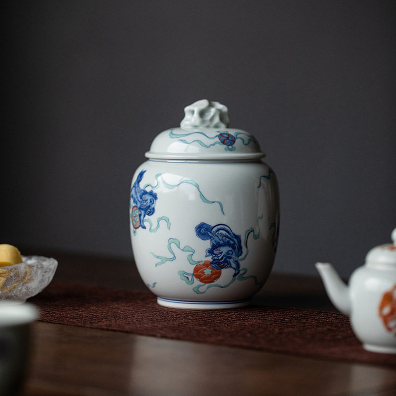 青花瓷德化中式复古茶叶罐