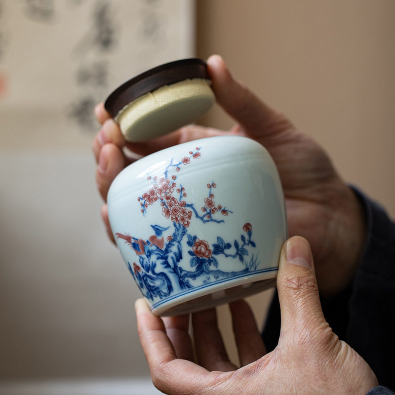 青花瓷德化中式复古茶叶罐