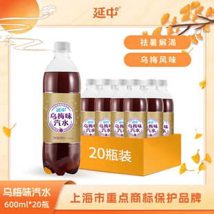 延中 夏季 乌梅味汽水600ml 箱 碳酸饮料果味汽水饮品 20瓶