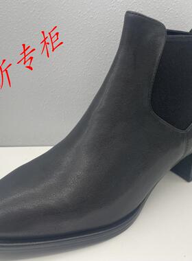 蹀愫女鞋2024冬季时尚切尔西靴女粗跟一脚蹬休闲短靴子TA54724-12