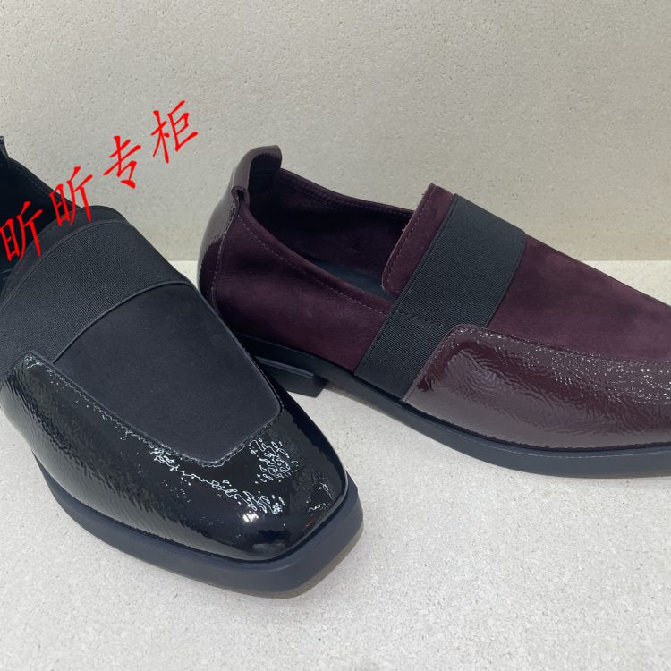 雅氏通勤乐福鞋女方头平底单鞋